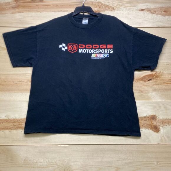 Vintage Dodge Shirt Mens XL Black Short Sleeve Racing Nascar Motorsports - Picture 1 of 12